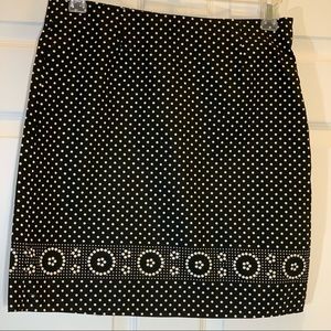 SO NWOT  Black W/ White Polka Dots Skirt 9J